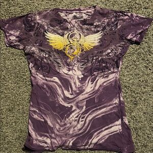 Sinful Yellow and Black Graphic Fitted Short Sleeve Tee